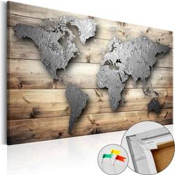 Arkiio Silver World [Cork Map] 60x40 Anslagstavla